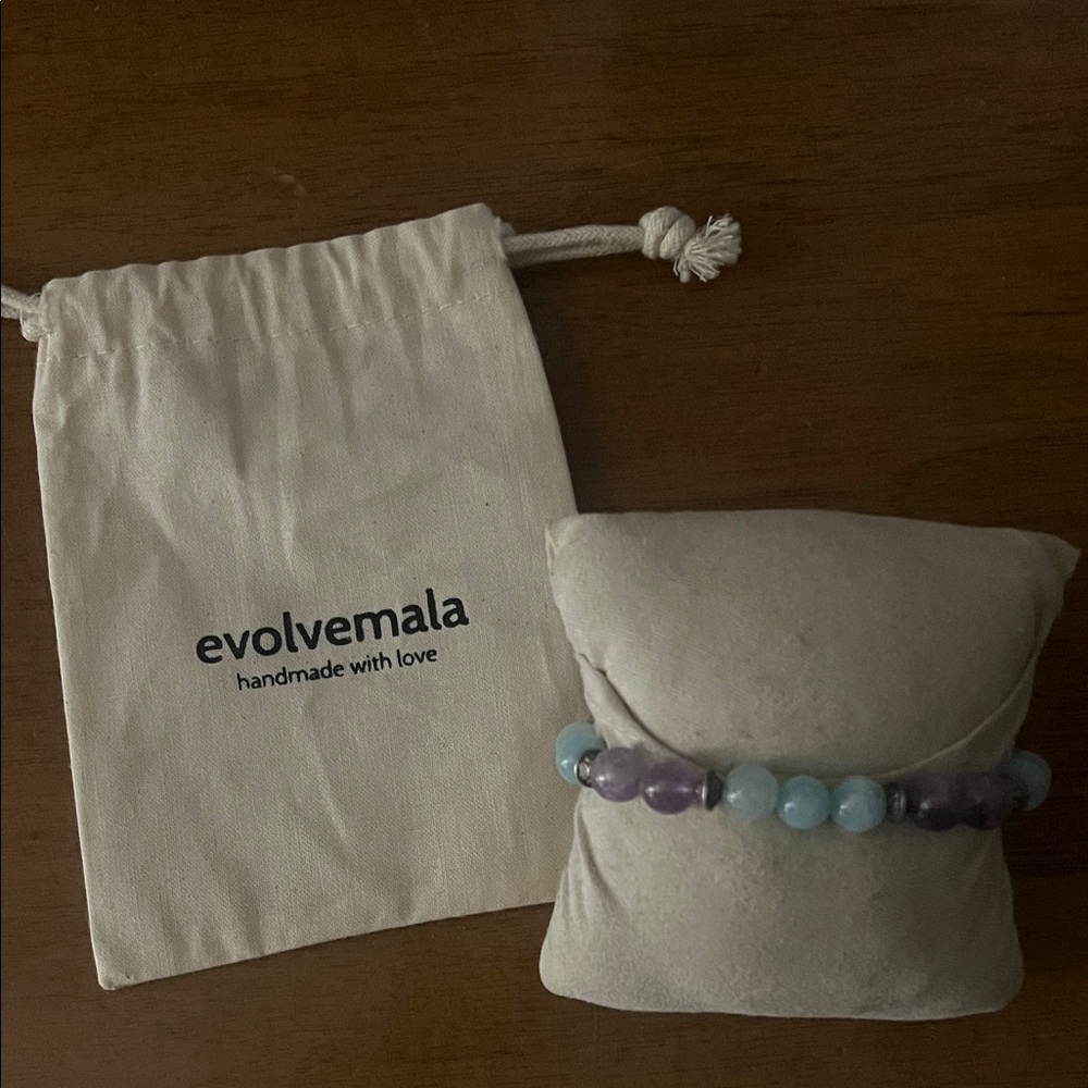 Amethyst and Aquamarine ‘Cleansing’ Gemstone Beaded Bracelet